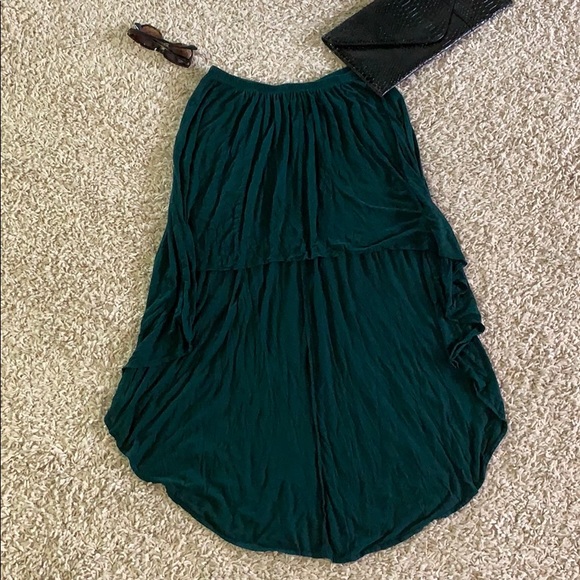 Forever 21 High-Low Dark Green Skirt - Picture 3 of 5